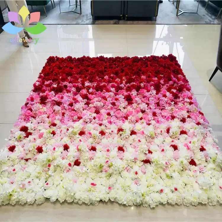 Artificial Silk Rose Flower Wall