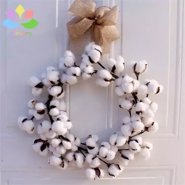 Cotton flower wreath