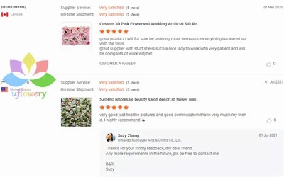 Artificial flower wall