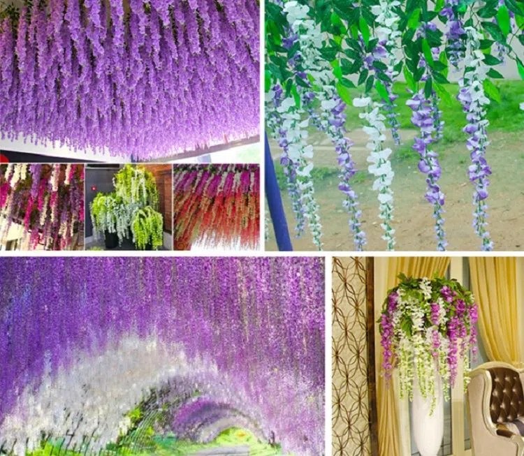 Faux wisteria flowers (8)